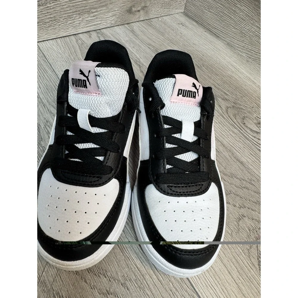 PUMA kids  Sneakers Size 12C Black White Pink Casual Athletic Shoes 396317-42